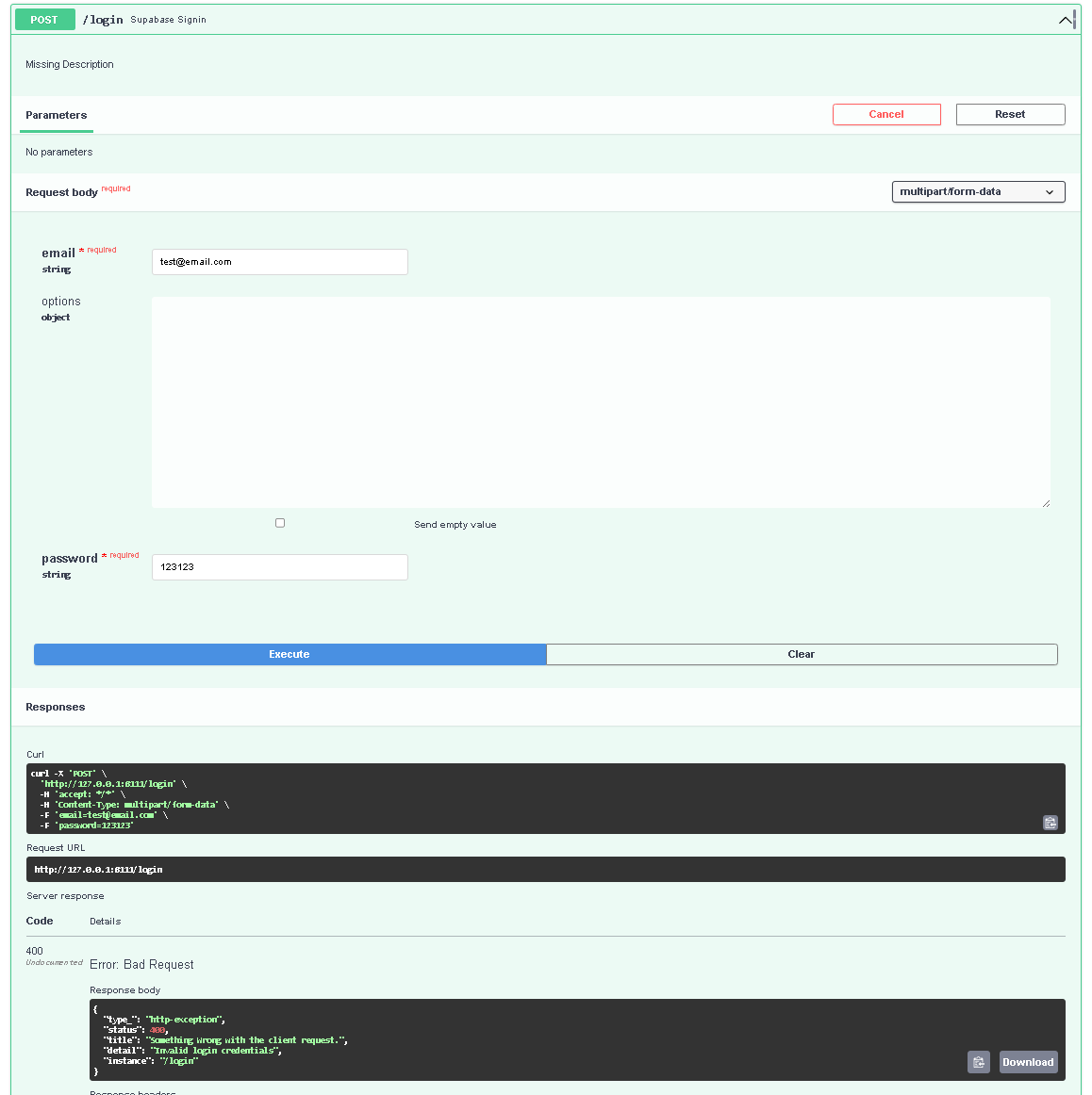 Supabase debug
